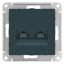 Розетка компьютерная 2xRJ45 Cat.5 ATLASDESIGN, изумруд |  код. ATN000885 |  Schneider Electric