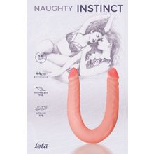 Двусторонний фаллоимитатор Naughty Instinct - 44 см. телесный