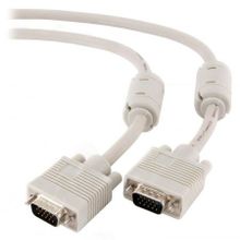 Кабель VGA 15M-15M, 3 м,  серый, 2 фильтра, Professional