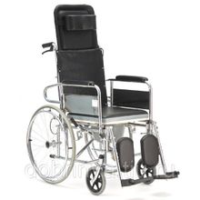 Кресло инвалидное с санитарным оснащением и откидной спинкой FS609GC