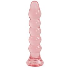 Doc Johnson Анальная елочка из розового геля Crystal Jellies Anal Plug Bumps - 15,2 см. (розовый)