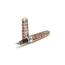 5091.001 - Ручка перьевая серебро, красный лак, Лимитированные изделия
