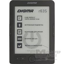 Digma Электронная книга  R63S 6" E-Ink Carta 800x600 600MHz 4Gb microSDHC frontlight темно-серый