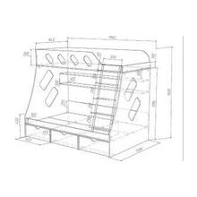 Формула мебели Дельта-20.01 Детская двухъярусная кровать с лестницей