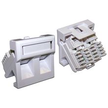 TWT-SIP-2RJ45-WH Вставка 2 x RJ-45 UTP Cat.5E, 45x45 мм со шторкой, белая