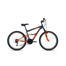 26" ALTAIR MTB FS 1.0 2020 (18ск, сталь, двухподвес, Vbr, грипшифт Altair Altair трещотка)(рама 16", серый оранжевый)