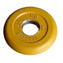 Диск обрезиненный MB Barbell d-26mm   0,75кг, желтый