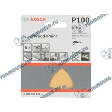 Аксессуар к шлифовальной машине шлифлист Bosch 2608605151, для дельташлифмашин, 93мм, зерно 100 (5шт. уп.) [132752]