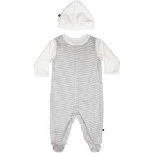 Kiddy bird комбинезон и шапочка серые точки полоски