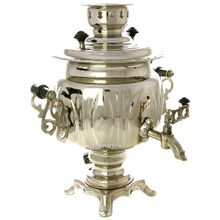 Электрический самовар 3 литра никелированный "Овал" на напряжение 110 вольт, арт. 110301з