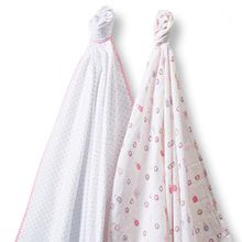 SwaddleDesigns Classic Peace Love Swaddle 2 шт. розовые