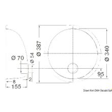 Osculati Rund sink SS, mirror polished 387 mm, 50.186.85