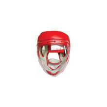 Larsen Шлем боксерский с защитной маской (натуральная кожа) Larsen PS-832 красный