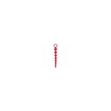 Шарики-цепочка анальные 27,4 см силикон красные, красный