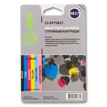 Картридж струйный Cactus CS-EPT0827 черный голубой пурпурный желтый светло-голубой светло-пурпурный