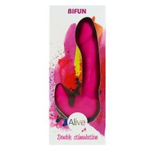 Adrien Lastic Розовый вибратор с клиторальным отростком Bifun - 16,5 см.