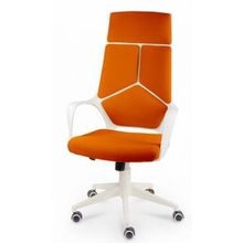 Кресло офисное IQ белый пластик оранжевая ткань