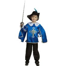Батик 7003-1 Карнавальный костюм МУШКЕТЁР синий размер 28 (110-116 см)