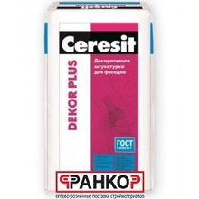 Dekor Plus Штукатурка Фасадная 25кг (48 шт под) Ceresit