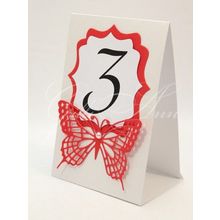 Карточки для нумерации столов с красными бабочками Gilliann Table Numbers NUM026
