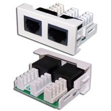 LAN-WA-LP-4512-WH	Вставка Mosaic 22.5x45 1xRJ45 Cat.5e + 1xRJ12 Cat.3, белая
