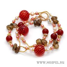 MosPel accessories Бусы А00068 оранжево-коричневые