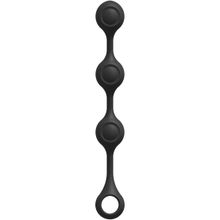 Черные утяжеленные анальные шарики Anal Essentials Weighted Silicone Anal Balls - 34,3 см.