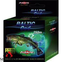 Плетеный шнур Mikado BALTIC COD 0,18 green (250 м) - 14.10 кг.