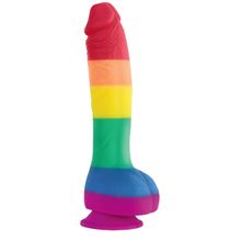 Радужный фаллоимитатор Pride Edition 8 Dildo - 25,4 см. разноцветный