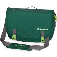 Зеленая с серой ручкой практичная стильная уличная сумка мессенджер через плечо для ноутбука Dakine Messenger 23L Forest