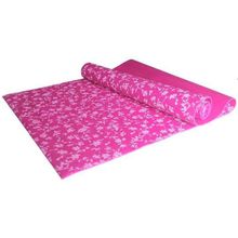 Коврик для йоги 173х61х0,3 см (розовый с принтом цветы)