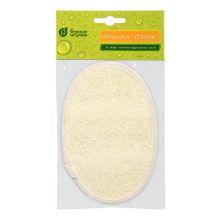 Мочалка из люфы Банные Штучки спонж овальный с хлопком 40001