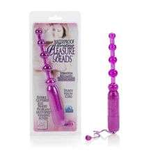 Фиолетовая анальная цепочка Waterproof Vibrating Pleasure Beads Фиолетовый