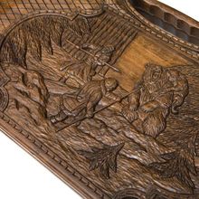 Нарды резные "Охота на медведя" с ручкой 60