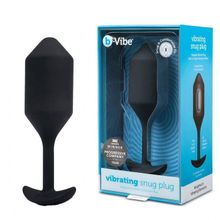 b-Vibe Черная пробка для ношения с вибрацией Snug Plug 4 - 14 см.