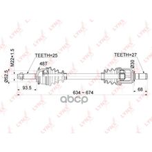 Привод В Сборе | Перед Лев| Hyundai Solaris 1.4-1.6 10 -   Kia Rio 1.4-1.6 10-   + Abs   6at   = Fr Lh LYNXauto арт. CD1064A