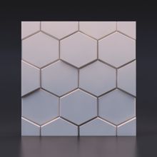 Стеновая гипсовая 3D панель – Шестигранник, 500х500mm