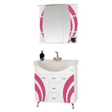 Misty Зеркальный шкаф Каролина 70 R розовое стекло