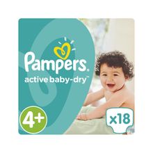 Pampers Active Baby-Dry 9-16 кг 4+ 18 шт.
