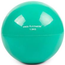 Медицинбол DEUS FITNESS, вес 1,5кг, из ПВХ, зеленый