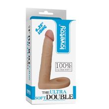 Телесная насадка для двойного проникновения The Ultra Soft Double 6.25 - 15,8 см. (телесный)