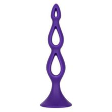 California Exotic Novelties Фиолетовая анальная елочка Silicone Triple Probe - 14,5 см. (фиолетовый)