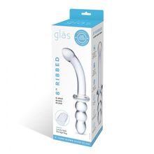 Прозрачный ребристый двусторонний стимулятор Ribbed G-Spot - 20 см. прозрачный