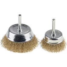 Набор STAYER Чашечные щетки для дрели, витая латунир стальн провол, 50 75мм, 2шт