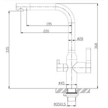 Смеситель для кухни с краном для питьевой воды Cezares  BB-LAM57-IN Сатин