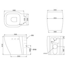 Чаша приставного унитаза, безободковая, P-trap BelBagno ALDINA  BB114CB