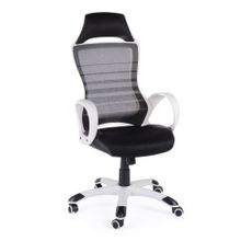 Кресло офисное Реноме белый пластик черная ткань черная сетка
