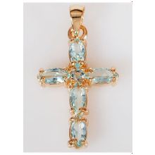 Кулон с голубым фианитом "Крест миледи"