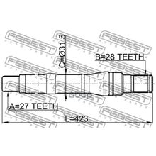 Полуось Hyundai Santa Fe 06 (Cm) 2006-2012 27*423*28 Мм Febest арт. 1212SFBM