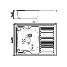 Мойка Frap F66080 глянец 0.6 левая